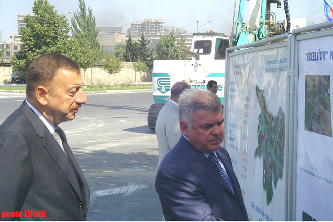 Azeri President participates in opening of a flyover in Baku